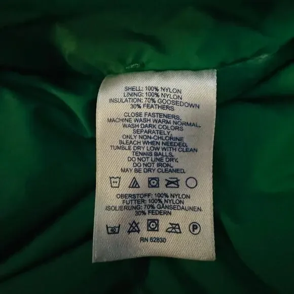 Lands End Y2K Women XL Size 18-20 Kelly Green Goosedown Quilted Puffer Vest Snap - Picture 7 of 8